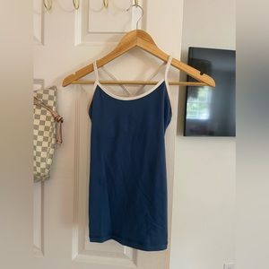 Navy Blue and white Tank Top